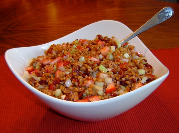 Wheatberry Salad with Strawberries and Dried Cherries